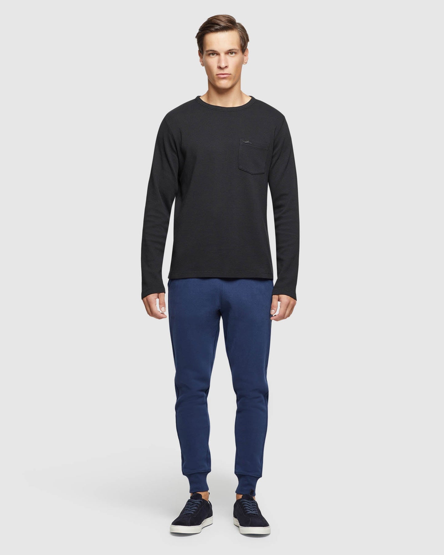 Albert Waffle Crew Neck Long Sleeve Tee