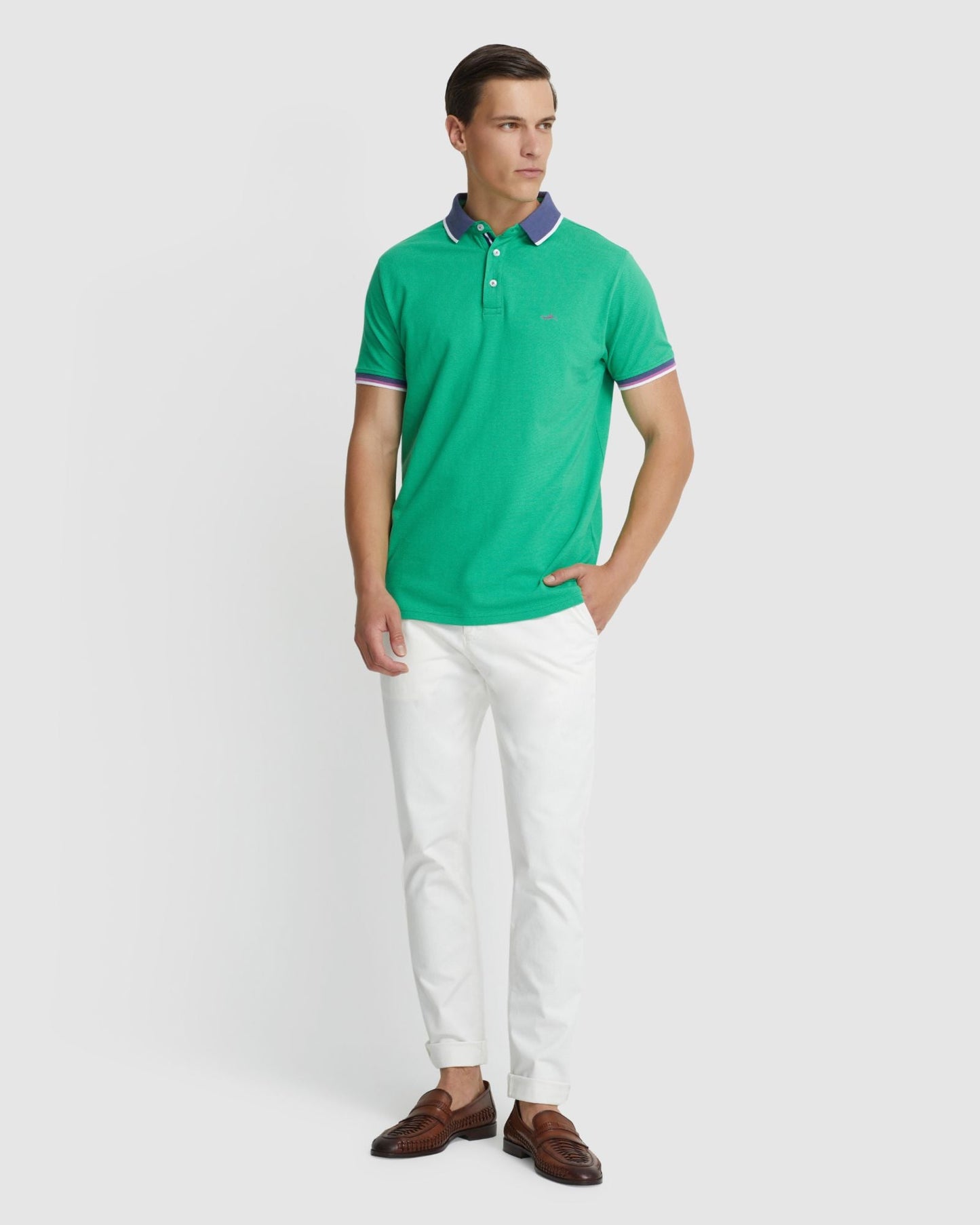 Cam Contrast Collar Pique Polo