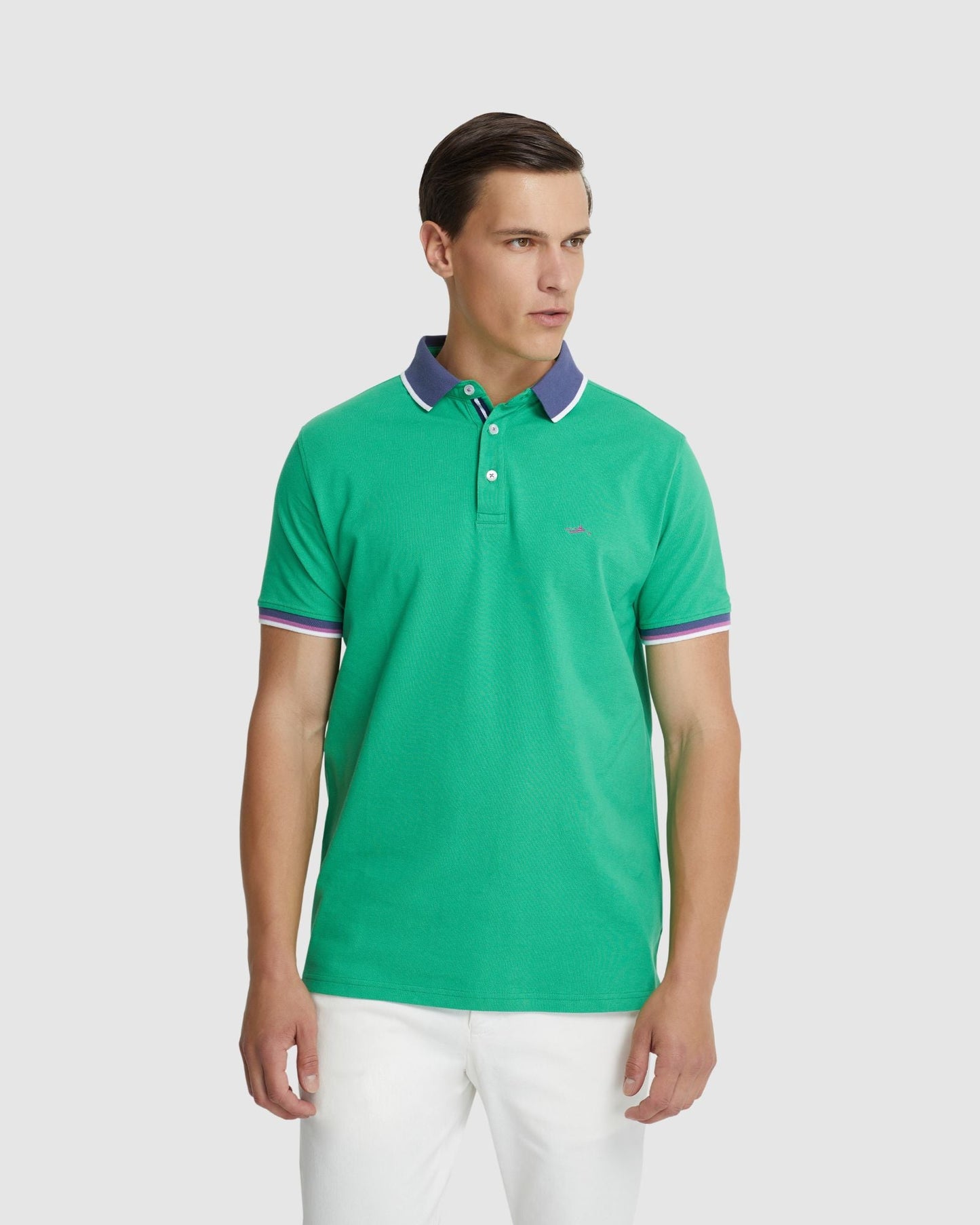 Cam Contrast Collar Pique Polo