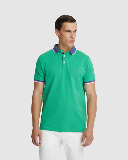 Cam Contrast Collar Pique Polo
