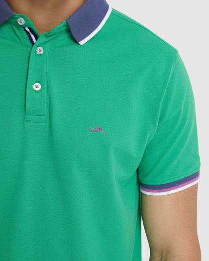 Cam Contrast Collar Pique Polo