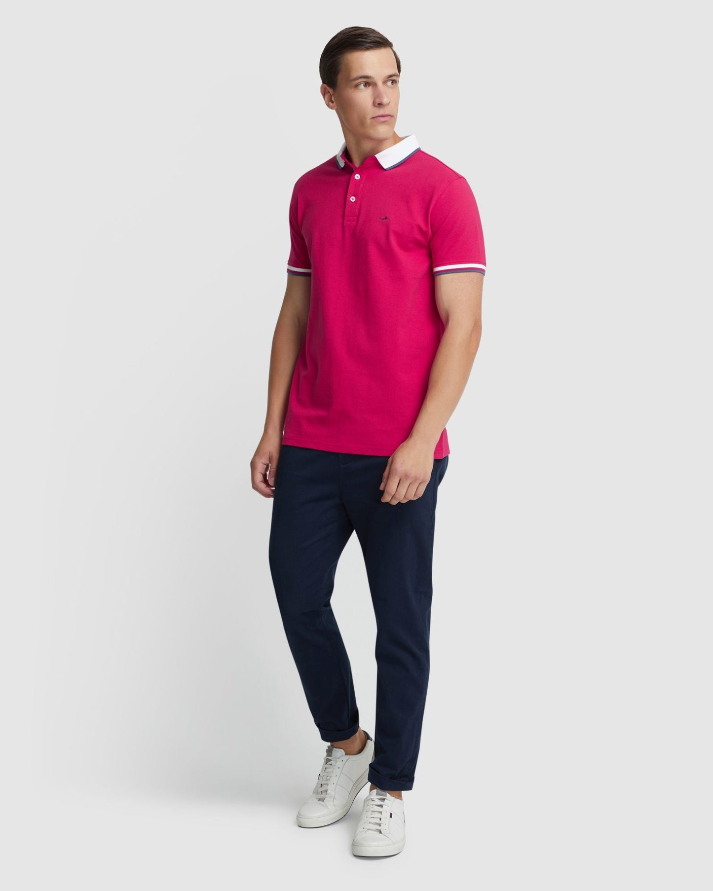 Cam Contrast Collar Pique Polo