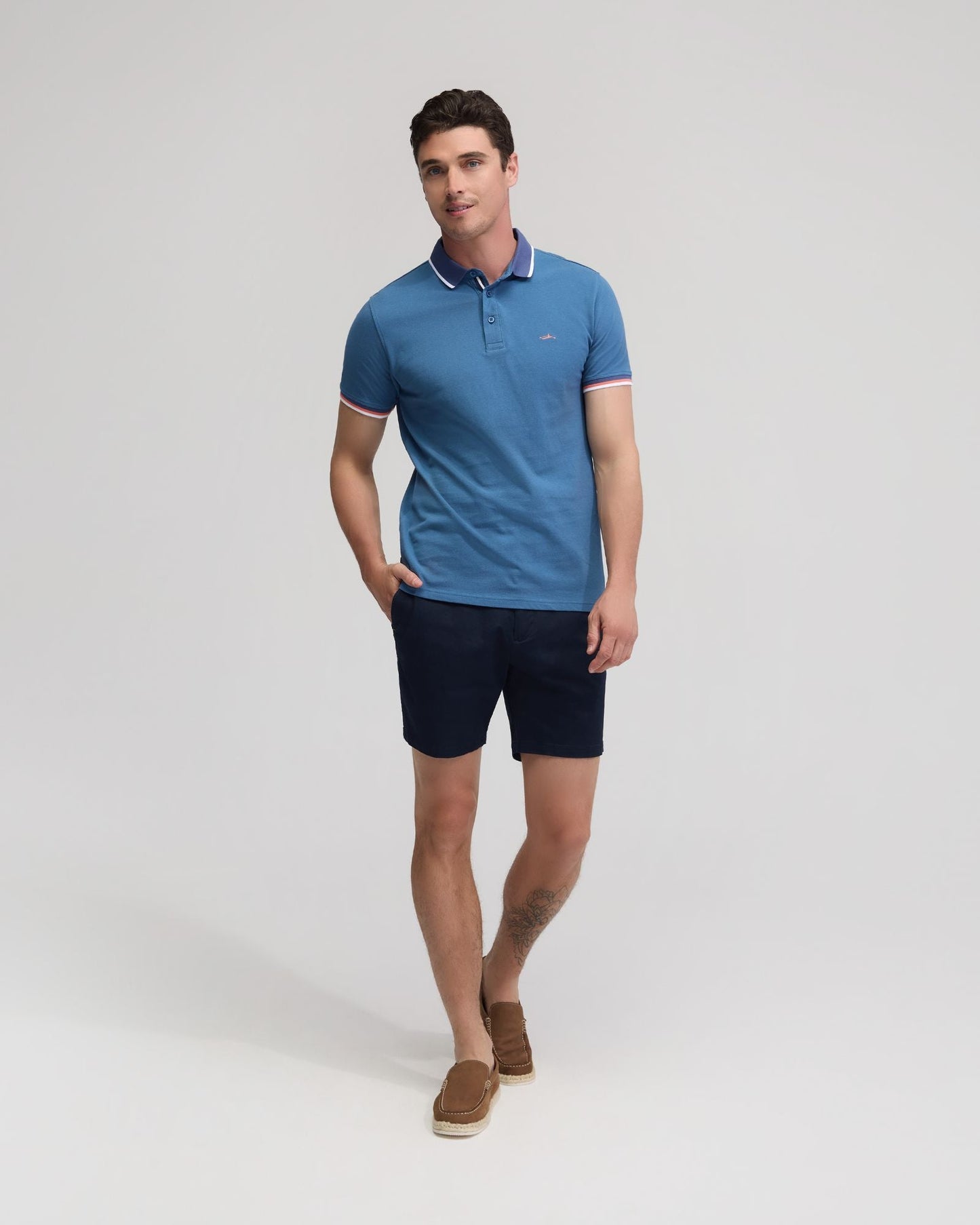 Cam Contrast Collar Pique Polo