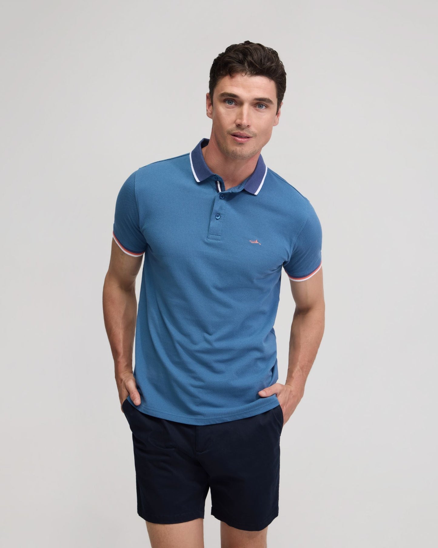 Cam Contrast Collar Pique Polo