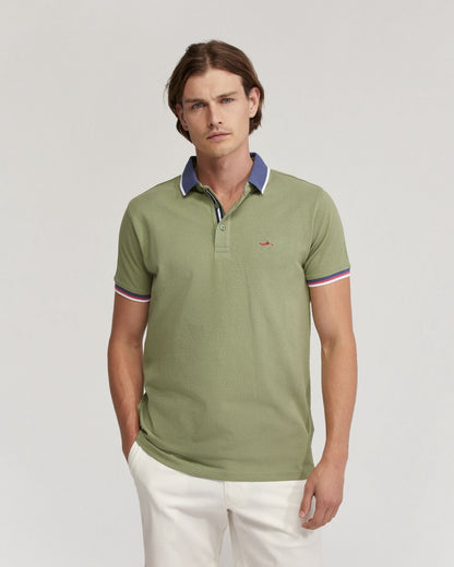 Cam Contrast Collar Pique Polo