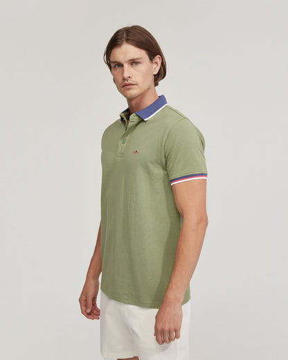 Cam Contrast Collar Pique Polo