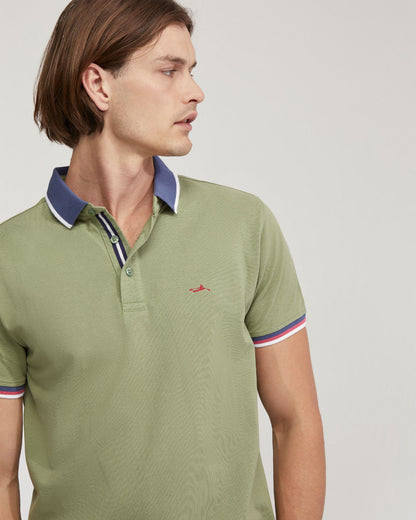 Cam Contrast Collar Pique Polo