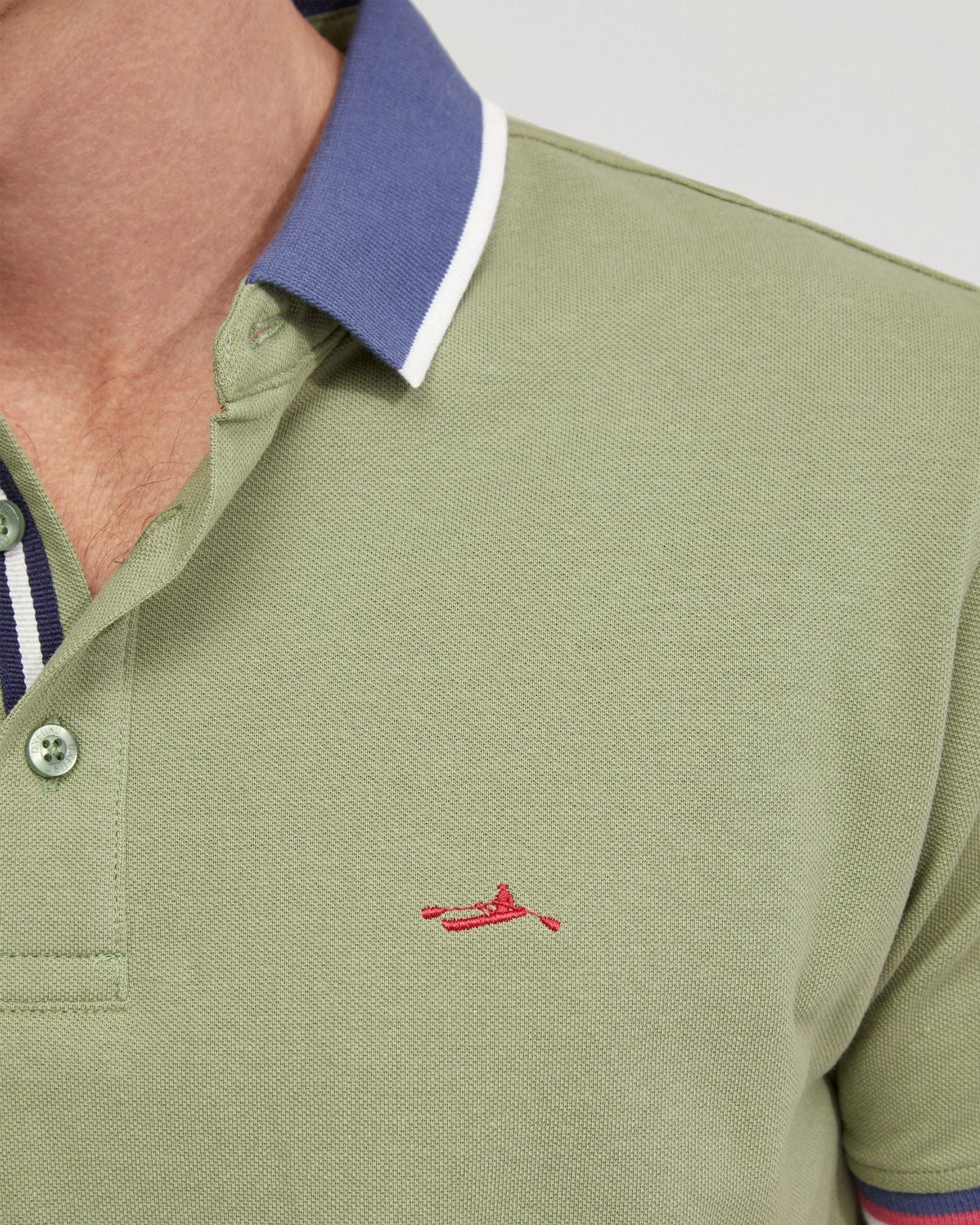 Cam Contrast Collar Pique Polo