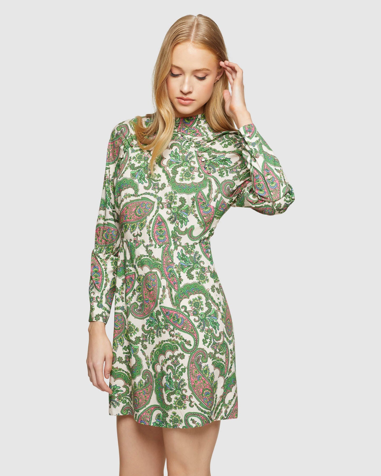 Leila Paisley Printed Mini Dress