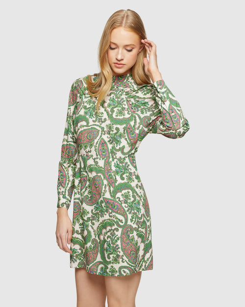 Leila Paisley Printed Mini Dress