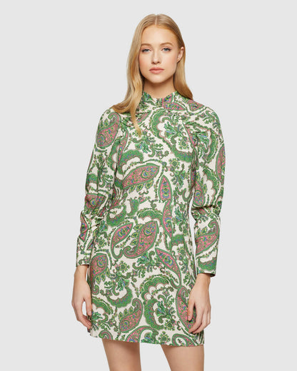 Leila Paisley Printed Mini Dress