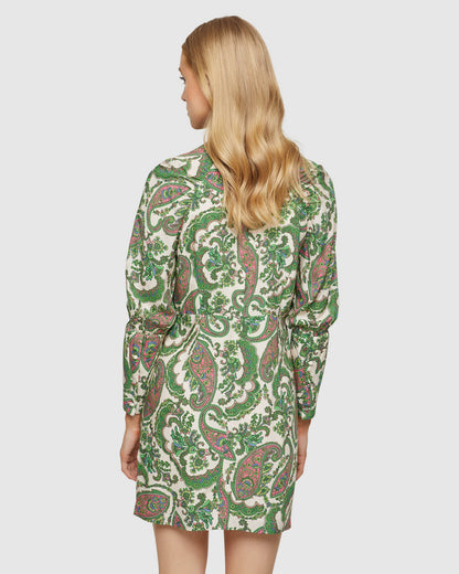 Leila Paisley Printed Mini Dress