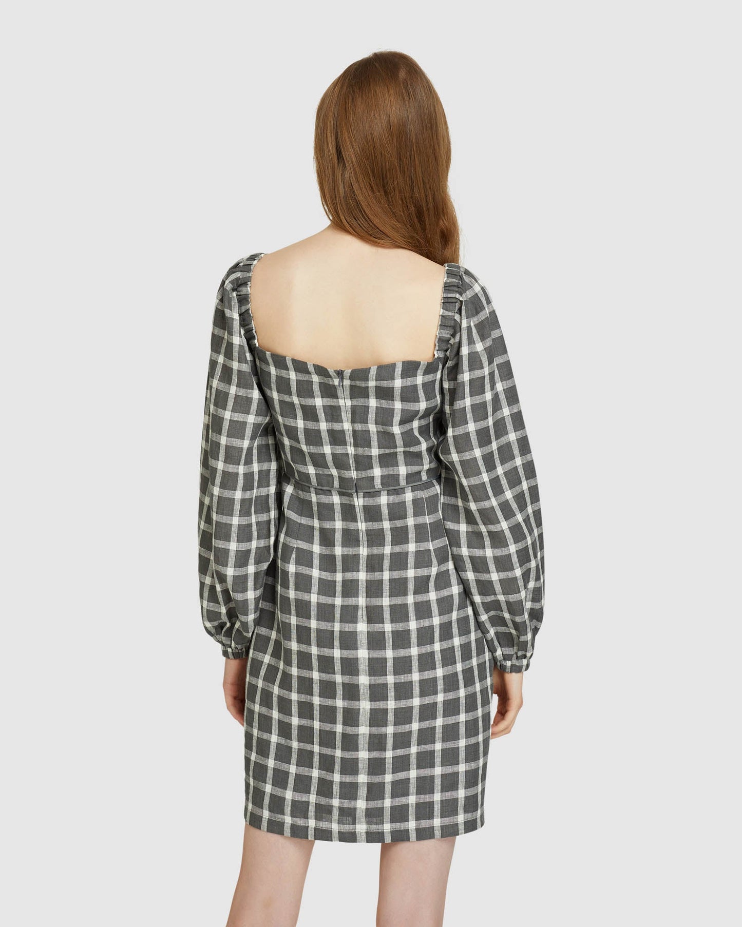 Cilly Check Linen Mini Dress