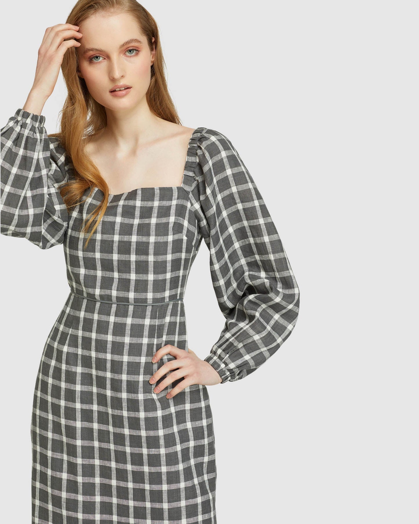 Cilly Check Linen Mini Dress