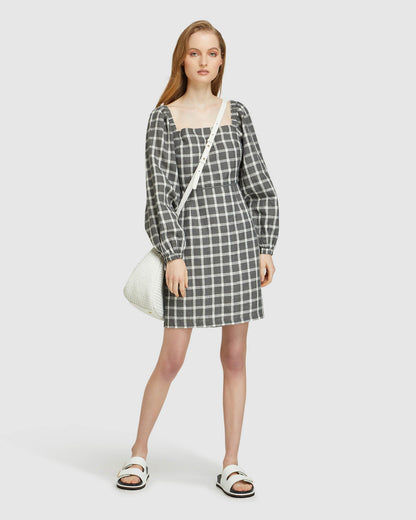 Cilly Check Linen Mini Dress