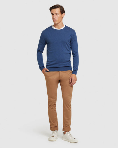 Crew Neck Cotton Cashmere Pullover