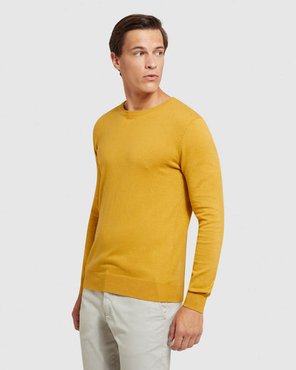 Crew Neck Cotton Cashmere Pullover