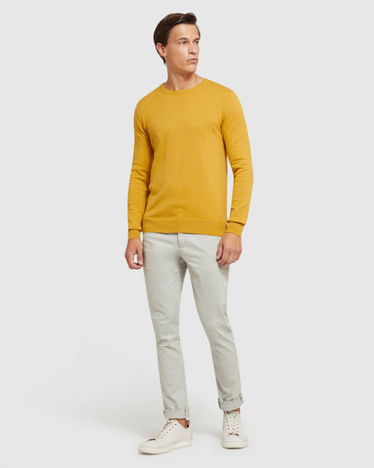 Crew Neck Cotton Cashmere Pullover