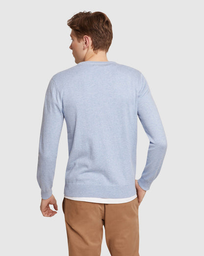 Crew Neck Cotton Cashmere Pullovr