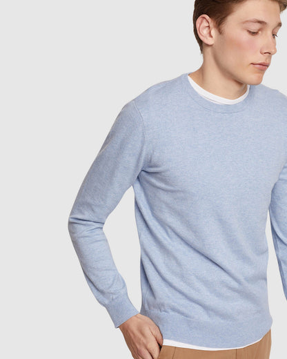 Crew Neck Cotton Cashmere Pullovr