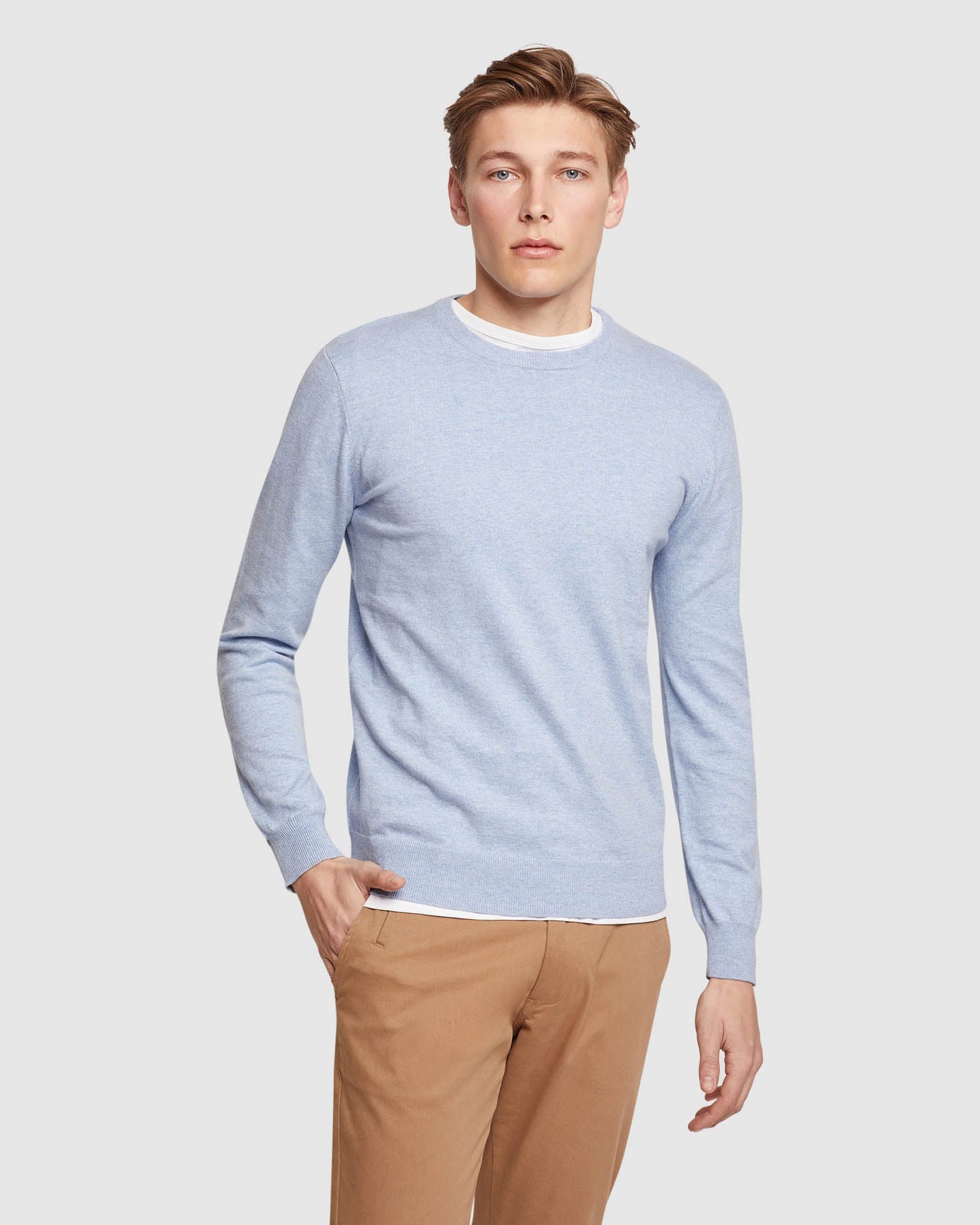Crew Neck Cotton Cashmere Pullovr