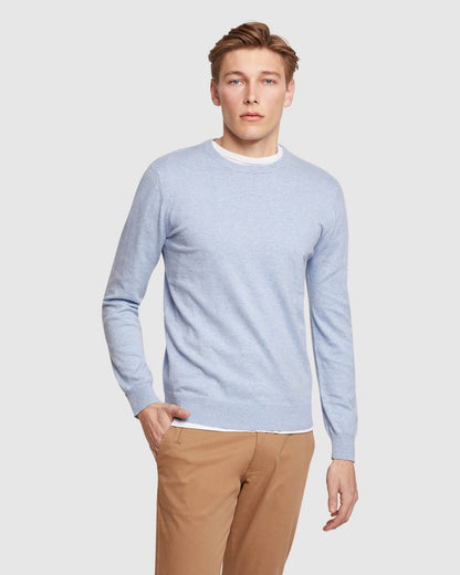 Crew Neck Cotton Cashmere Pullovr