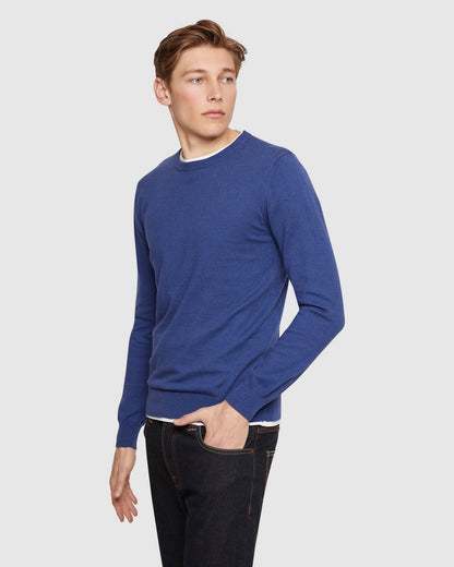 Crew Neck Cotton Cashmere Pullovr
