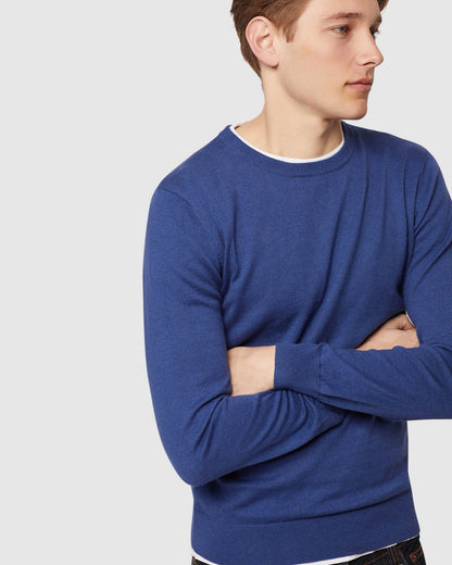 Crew Neck Cotton Cashmere Pullovr