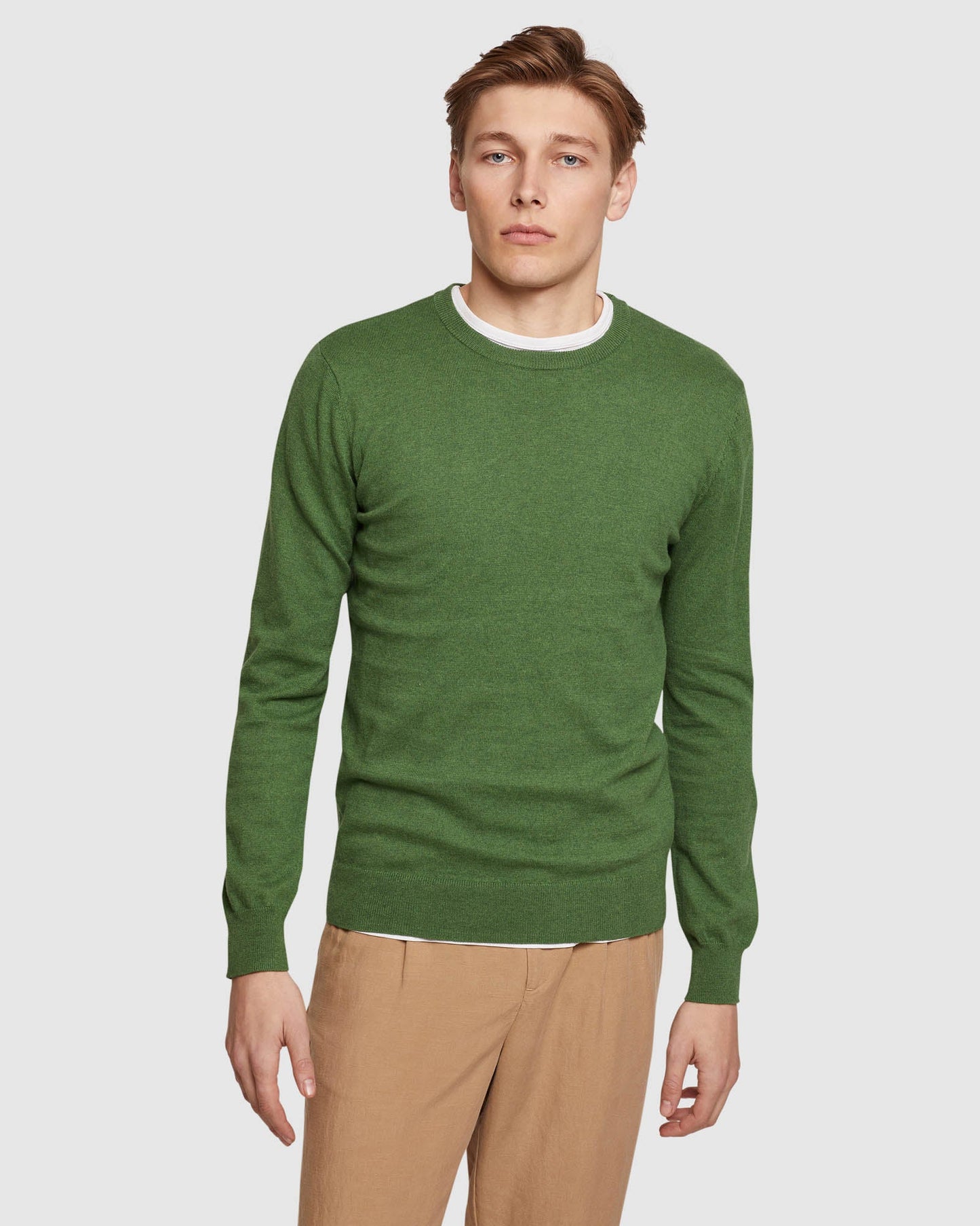 Crew Neck Cotton Cashmere Pullovr