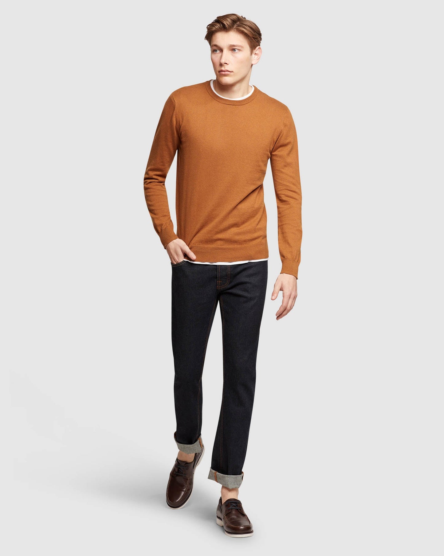 Crew Neck Cotton Cashmere Pullovr