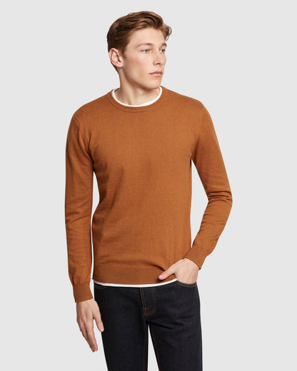 Crew Neck Cotton Cashmere Pullovr