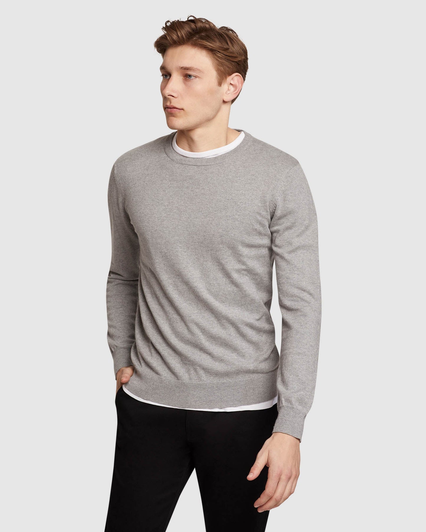 Crew Neck Cotton Cashmere Pullovr