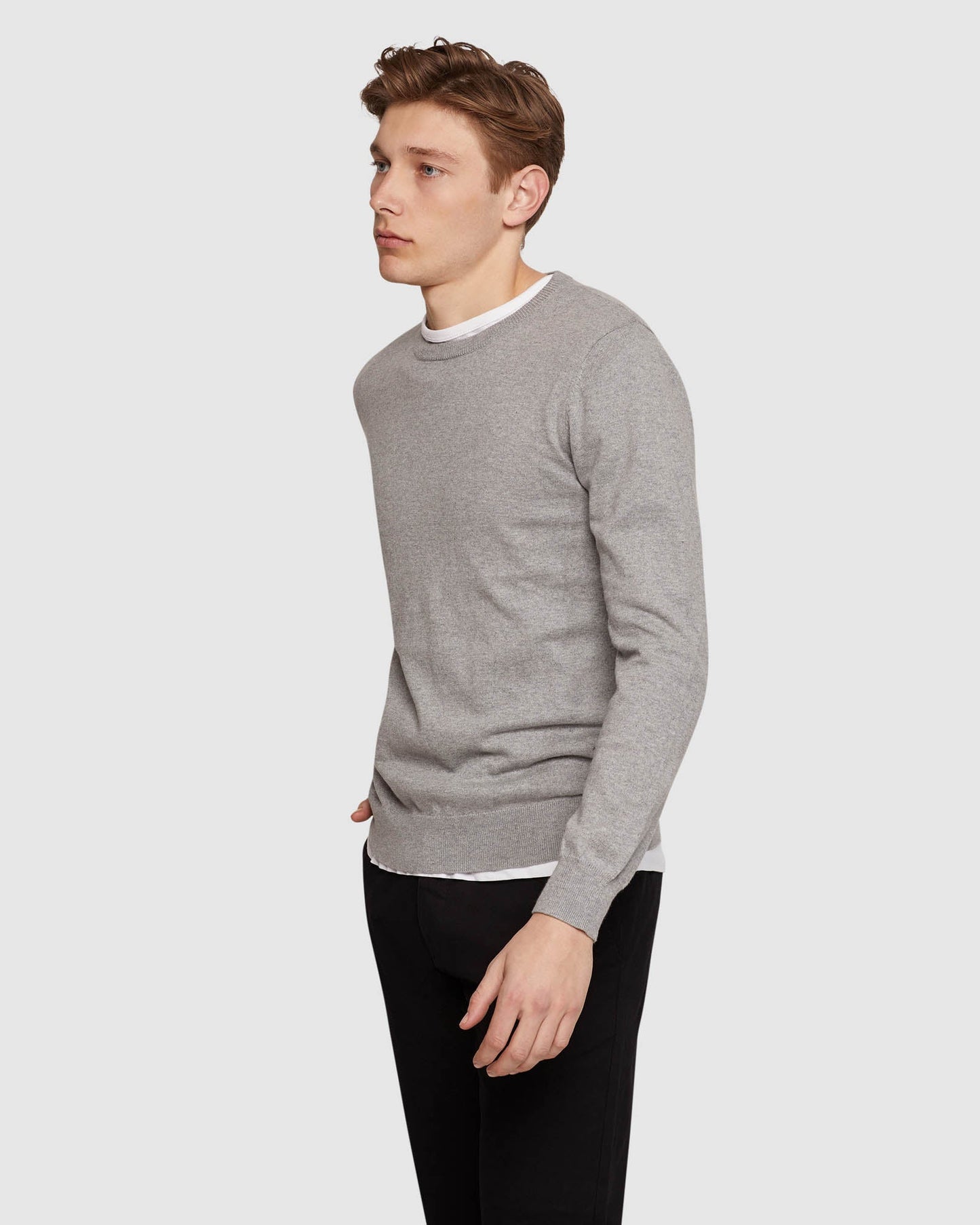 Crew Neck Cotton Cashmere Pullovr