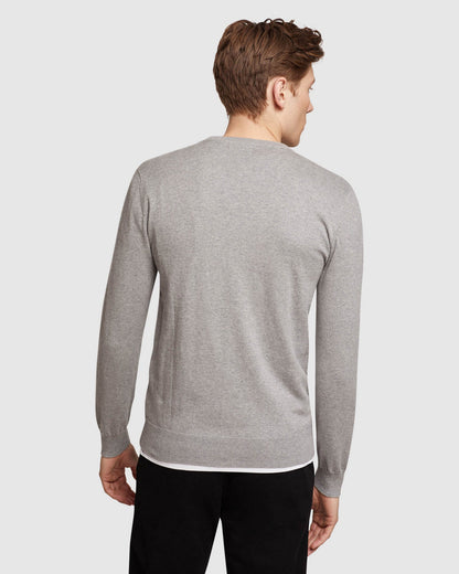 Crew Neck Cotton Cashmere Pullovr