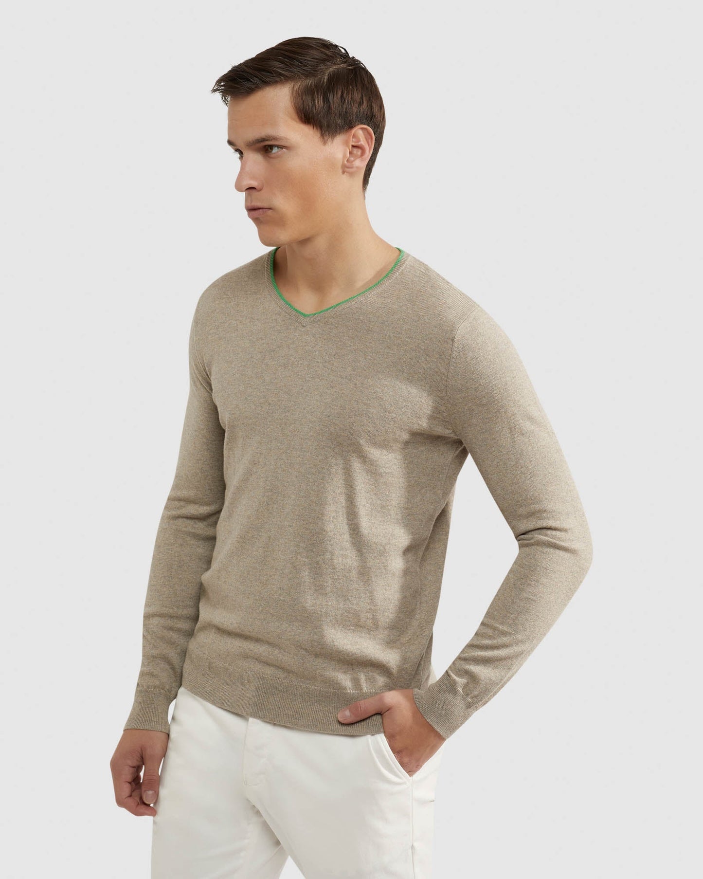 Lenny V Neck Cashmere Blend Pullovr