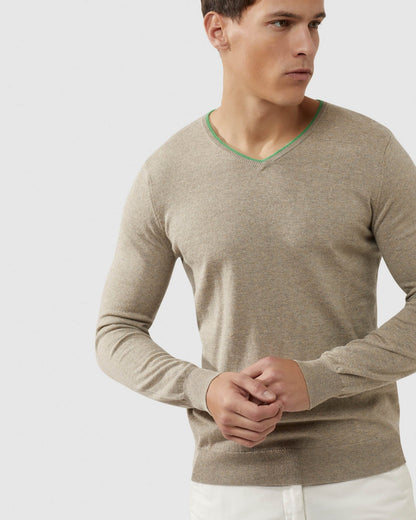 Lenny V Neck Cashmere Blend Pullovr