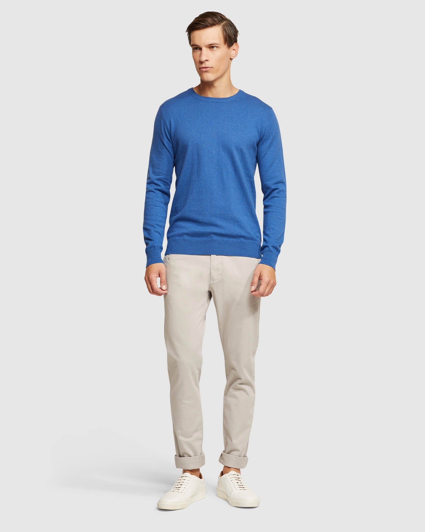 Crew Neck Cotton Cashmere Pullvr