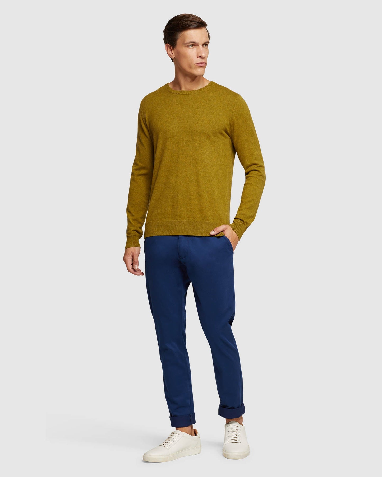 Crew Neck Cotton Cashmere Pullvr