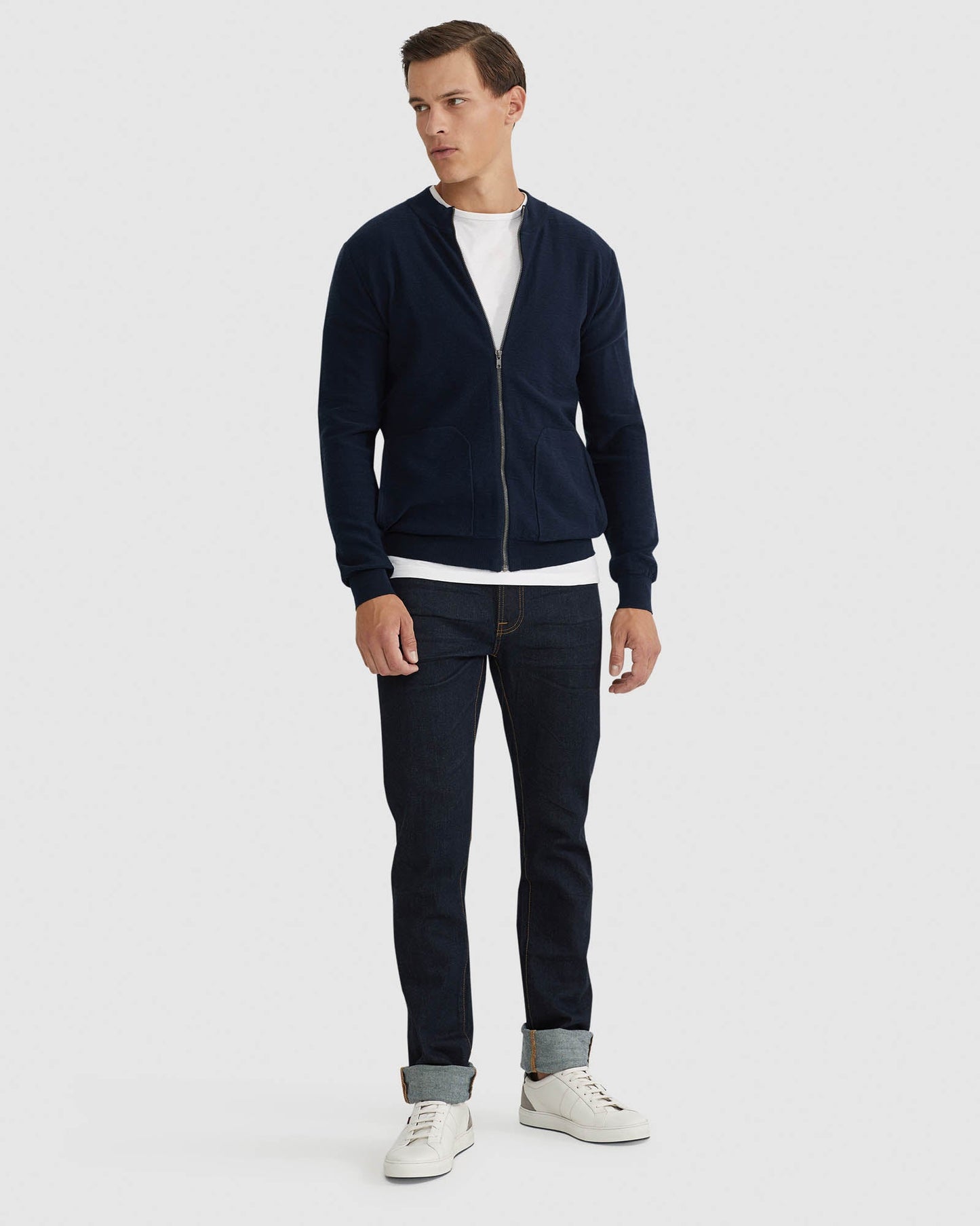 Ryan Cotton Blend Knit Zip Top
