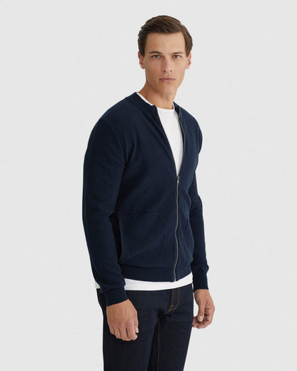 Ryan Cotton Blend Knit Zip Top