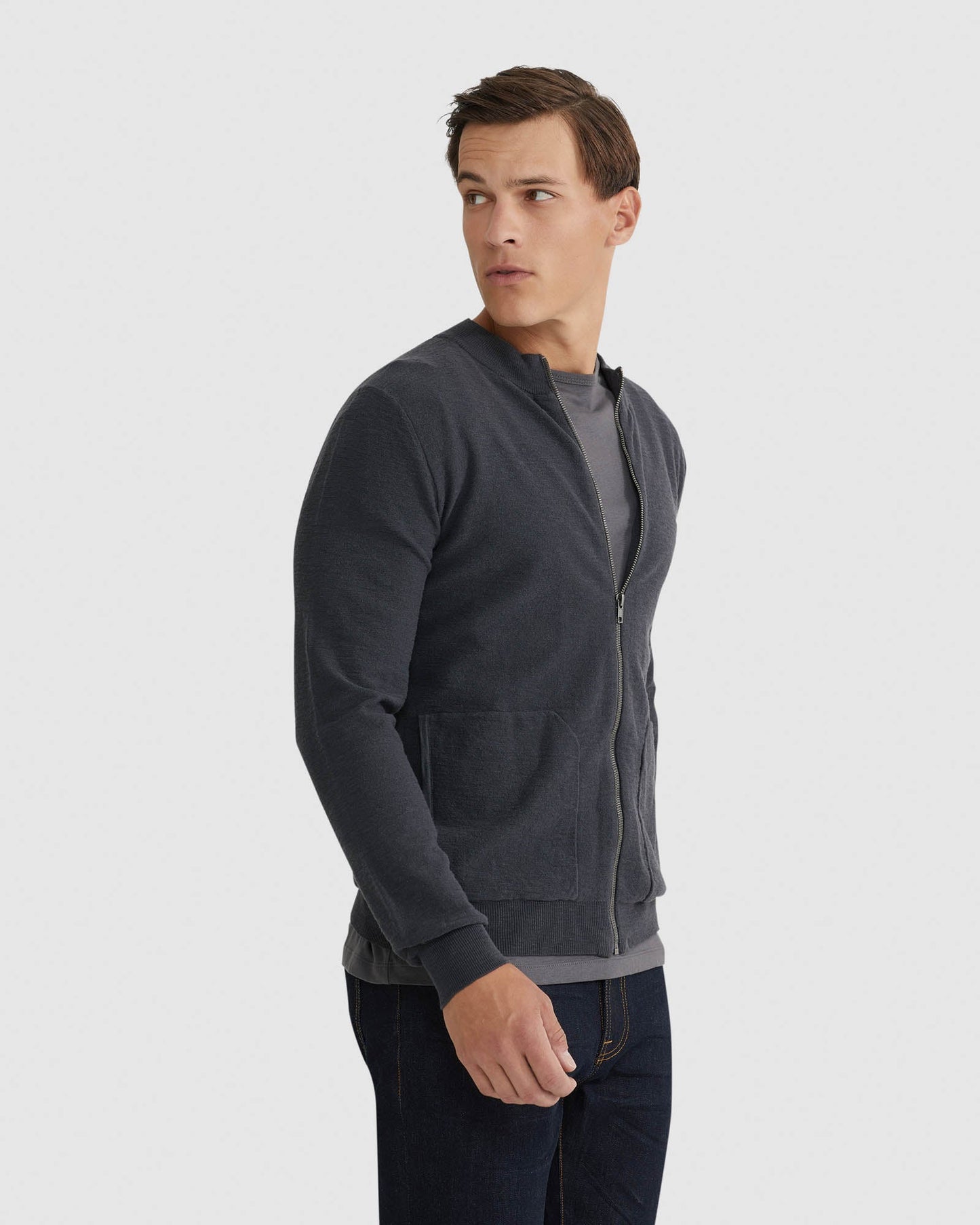 Ryan Cotton Blend Knit Zip Top