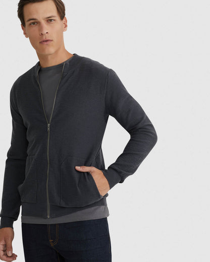 Ryan Cotton Blend Knit Zip Top