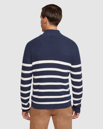 Jack Knitted Stripe Zip Up Sweater