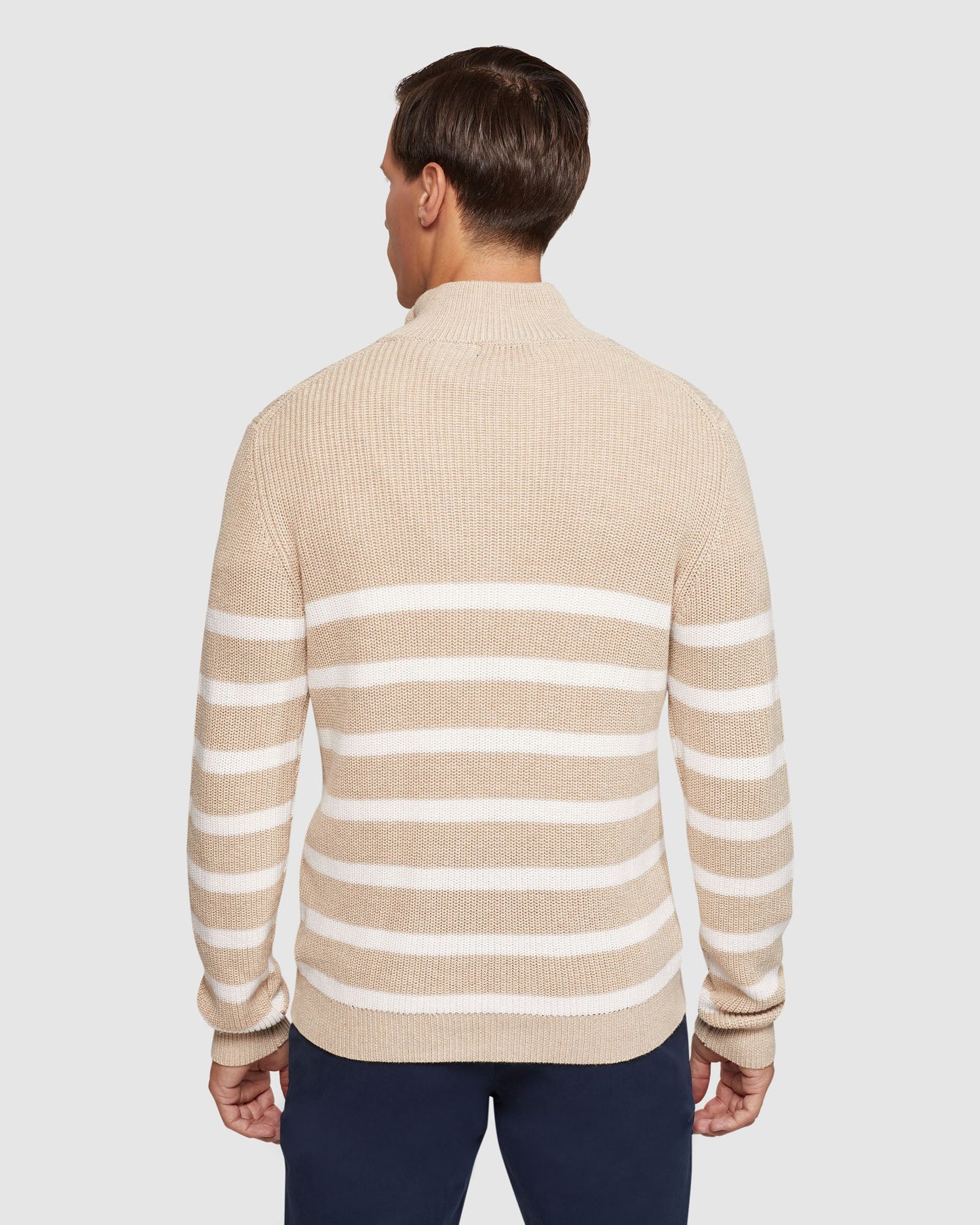 Jack Knitted Stripe Zip Up Sweater