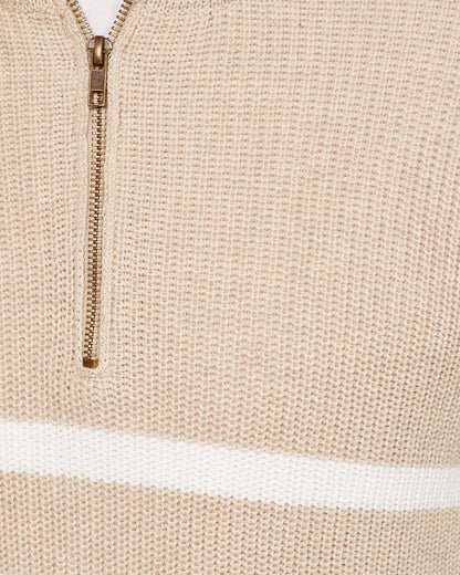 Jack Knitted Stripe Zip Up Sweater