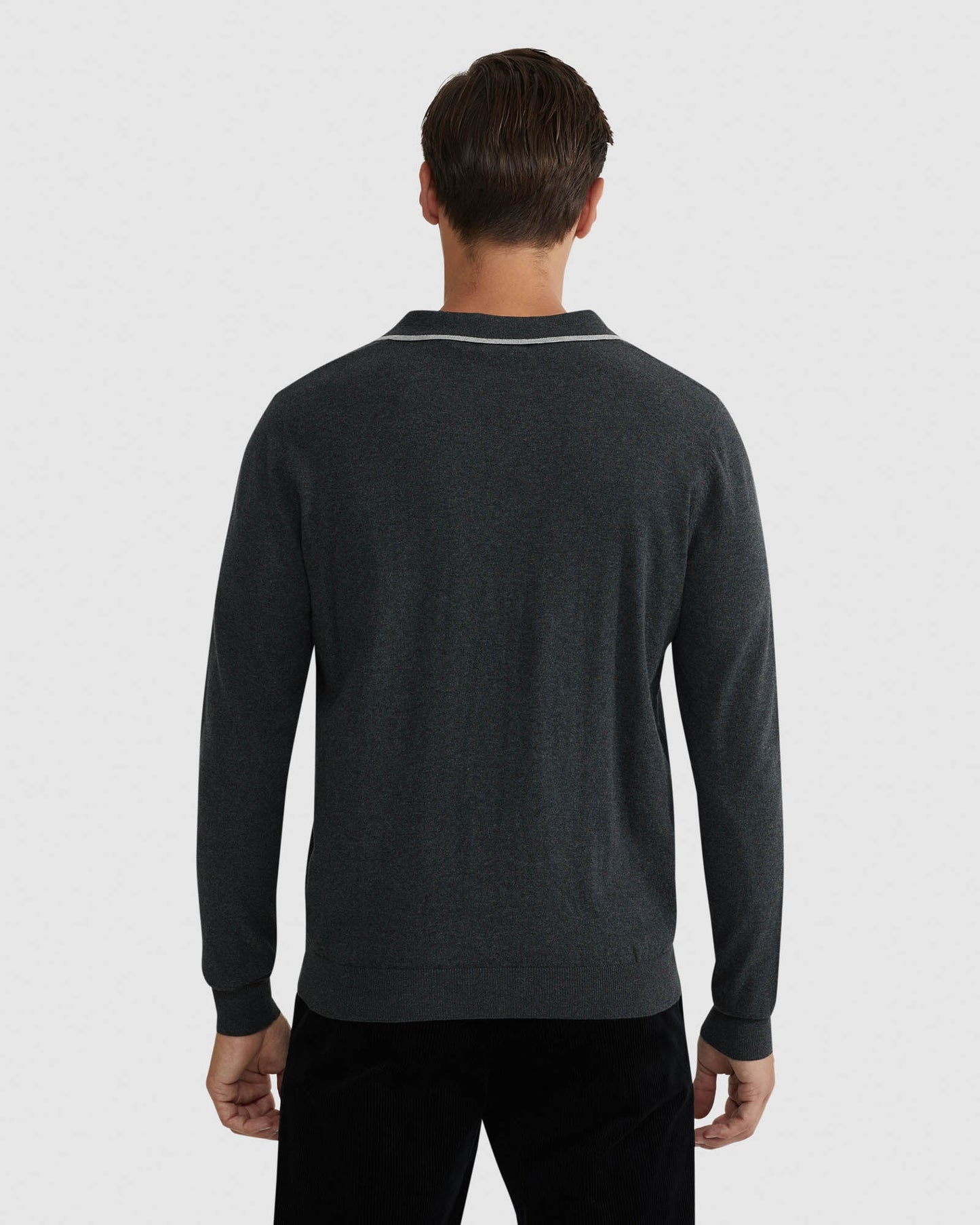 Reiss Tipping Collar Long Sleeve Polo