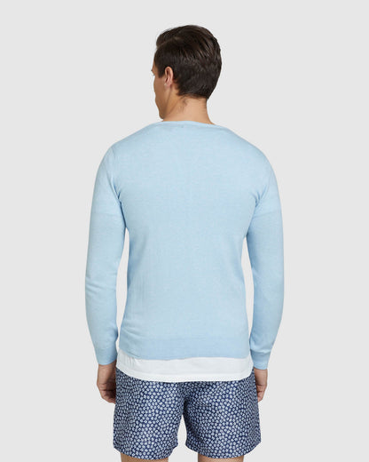 Cotton Cashmere V-Neck Pullover