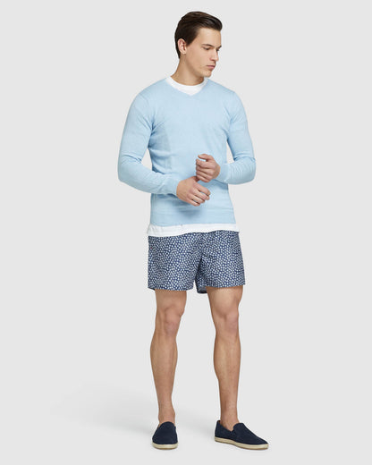 Cotton Cashmere V-Neck Pullover