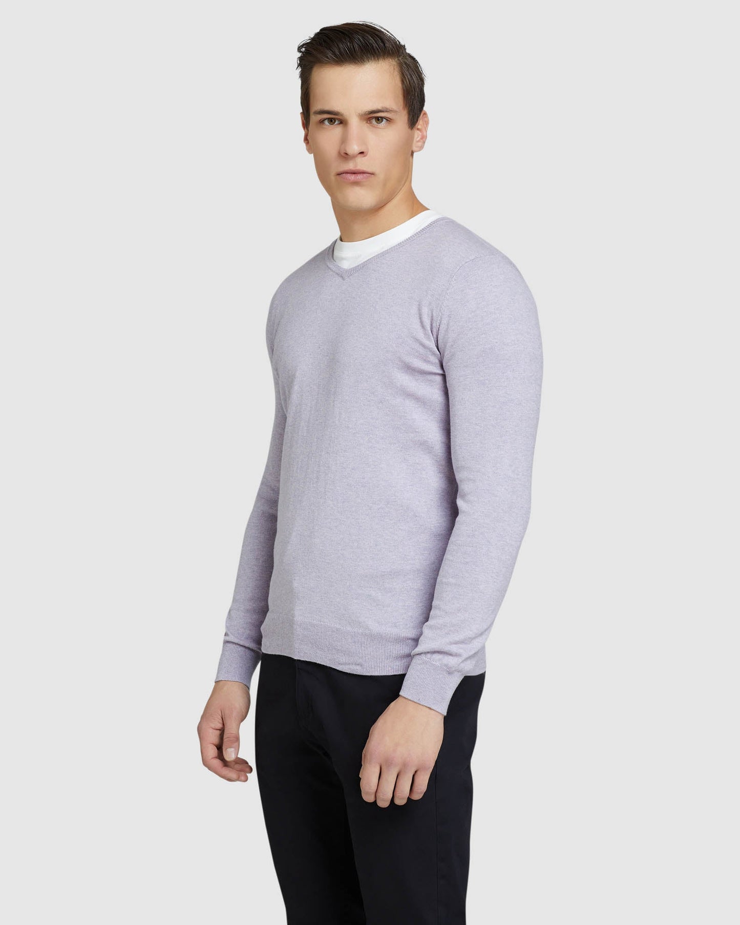 Cotton Cashmere V-Neck Pullover