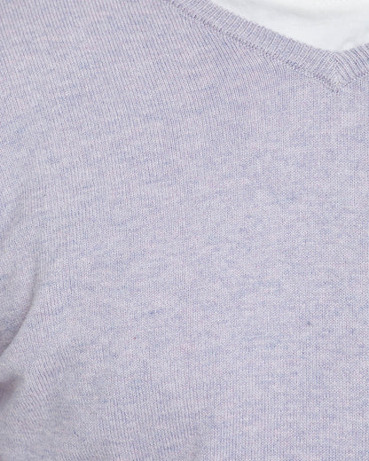 Cotton Cashmere V-Neck Pullover
